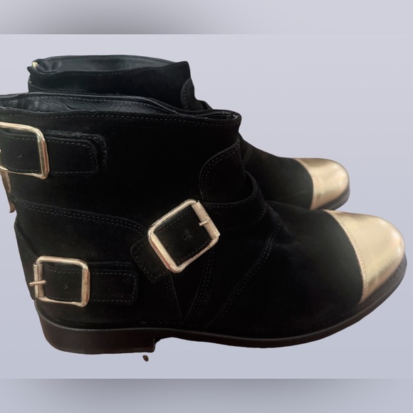 Balmain & H&M Black suede Ankle Boots Sz eur 40, US 8.5 No Box. Never Used. - Picture 3 of 7